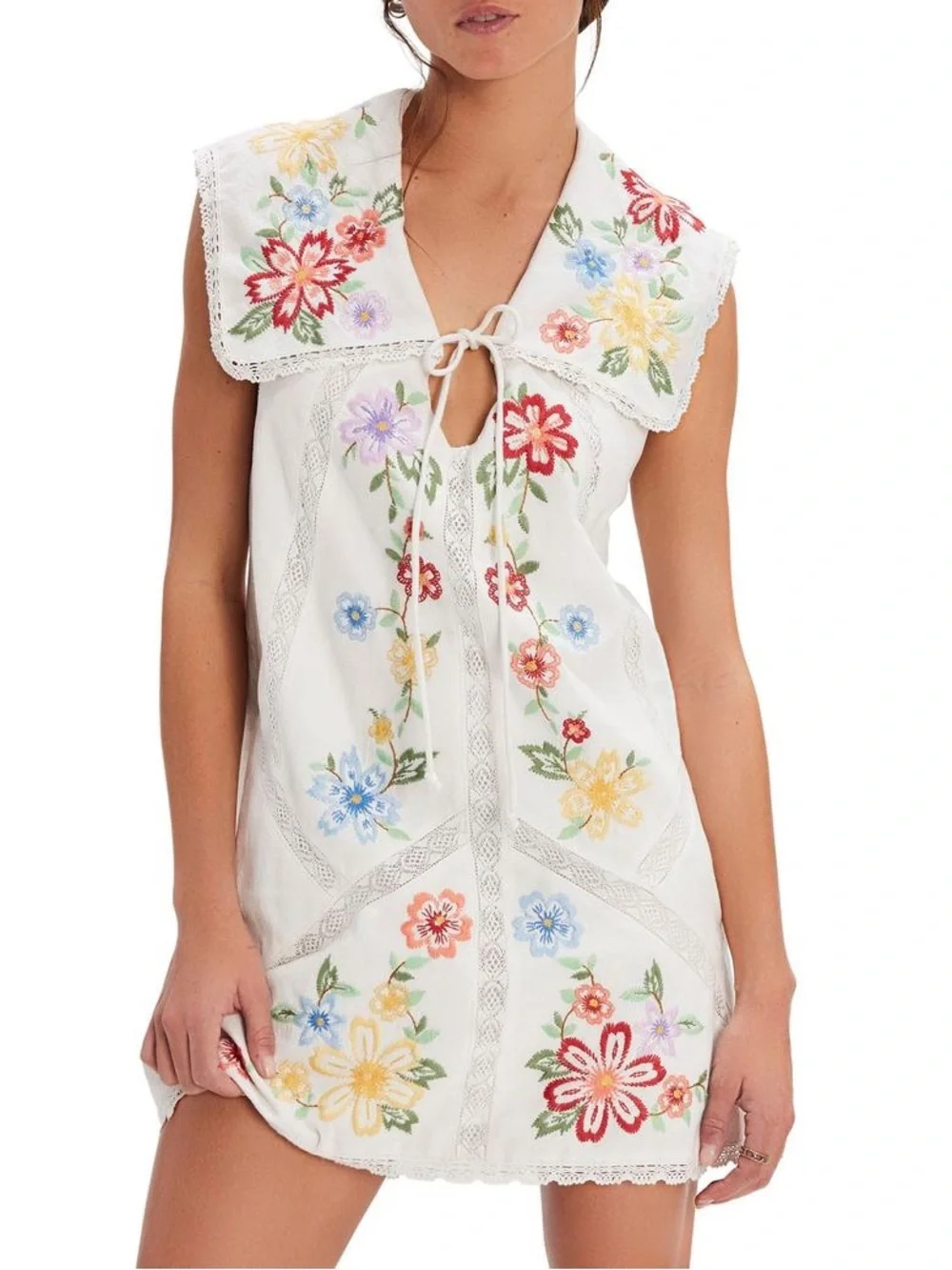 (NWT) Free People | Willow Embroidered Mini Dress